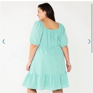 Draper James Green Gingham Mini Dress